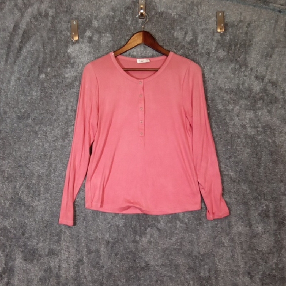 Faherty Legend Rib Gila Henley Long Sleeve Womens Large - Picture 1 of 8